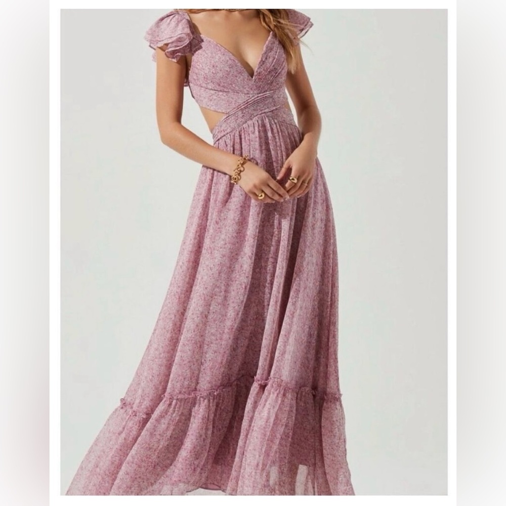 Astr Pink Floral Maxi Dress